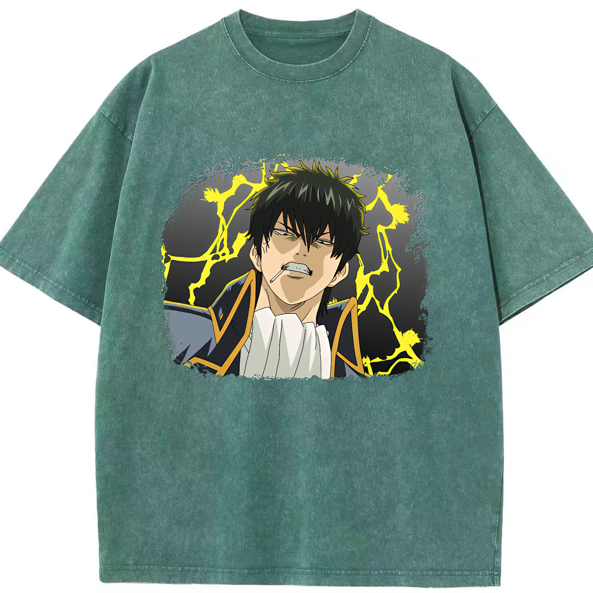 （画像用） ぎんたま 坂田銀時（さかたぎんとき） 神楽 志村新八（しむら しんぱち） GINTAMA Sakata Gintoki Kagura Shimura Shinpachi 綿100% ヴィンテージ風 半袖Tシャツ（フロントプリント）